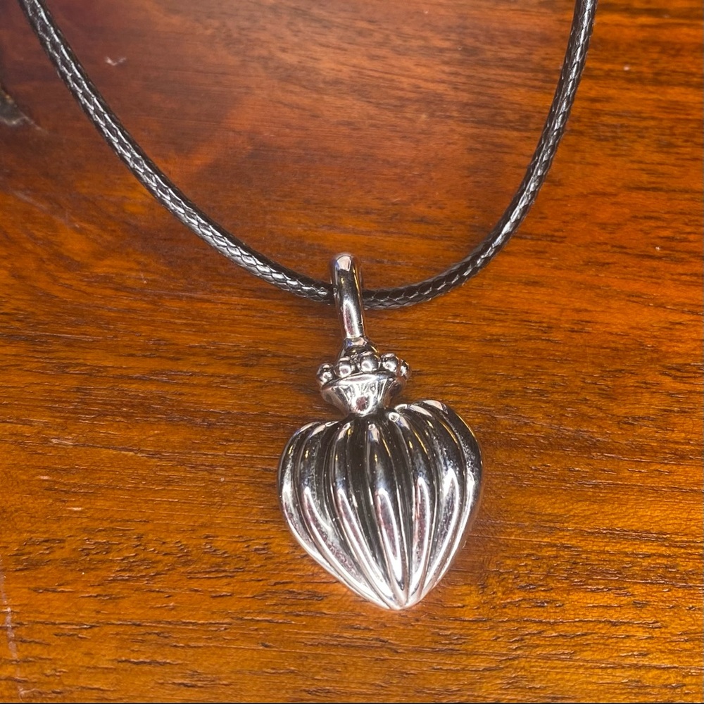 Vintage Heart Shaped Perfume Bottle Pendant Necklace